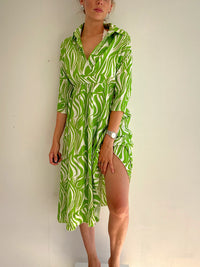 Robe vintage verte à motifs M