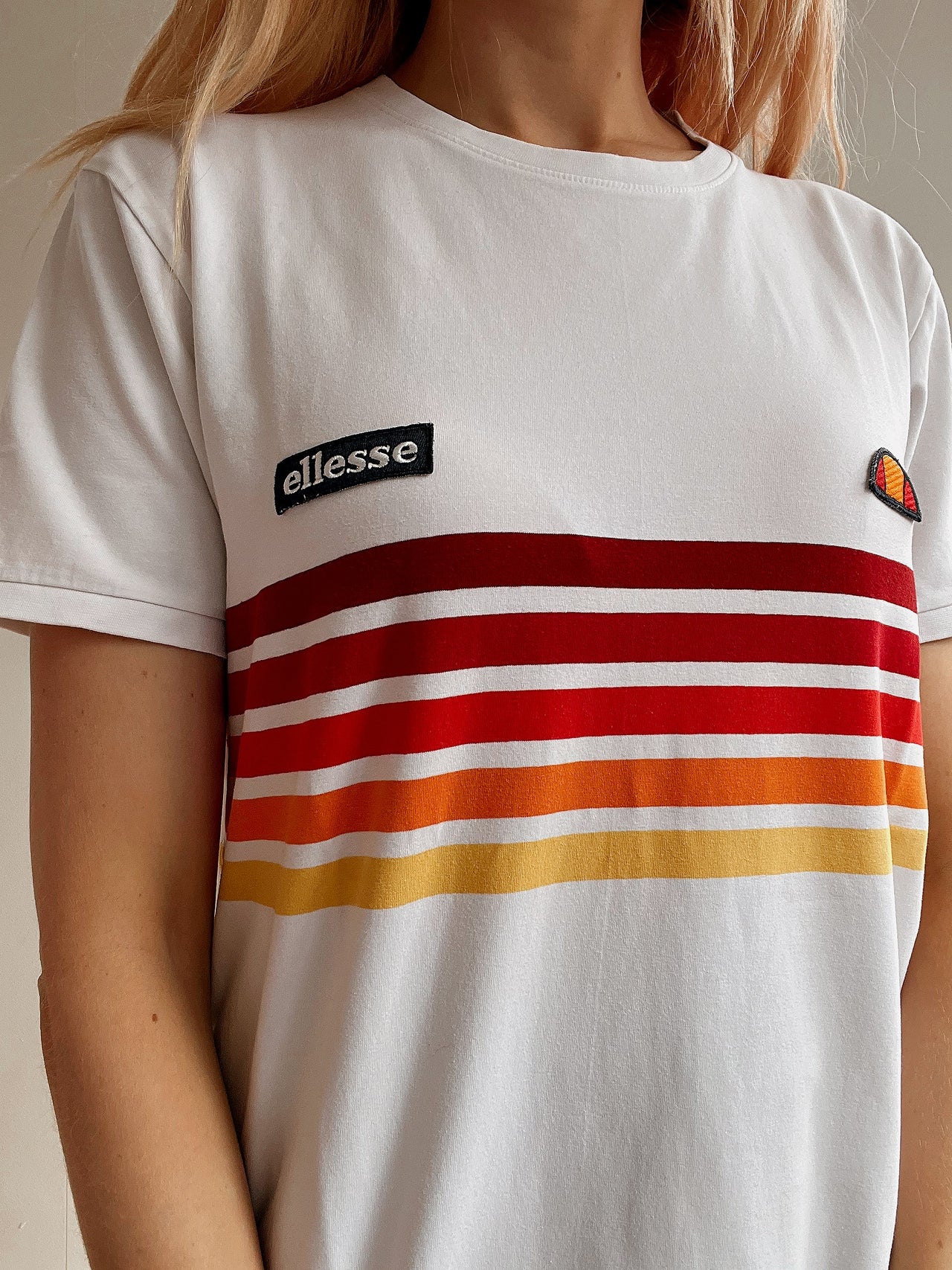 Tshirt vintage blanc et orange Ellesse M