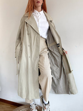 Trench coat vintage beige tout doux M oversized