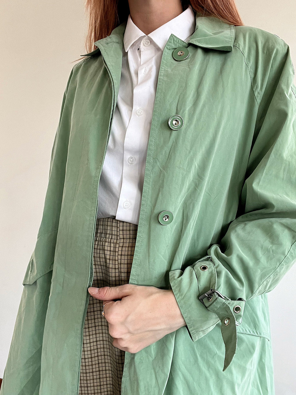 Trench coat vintage vert Clair M oversized