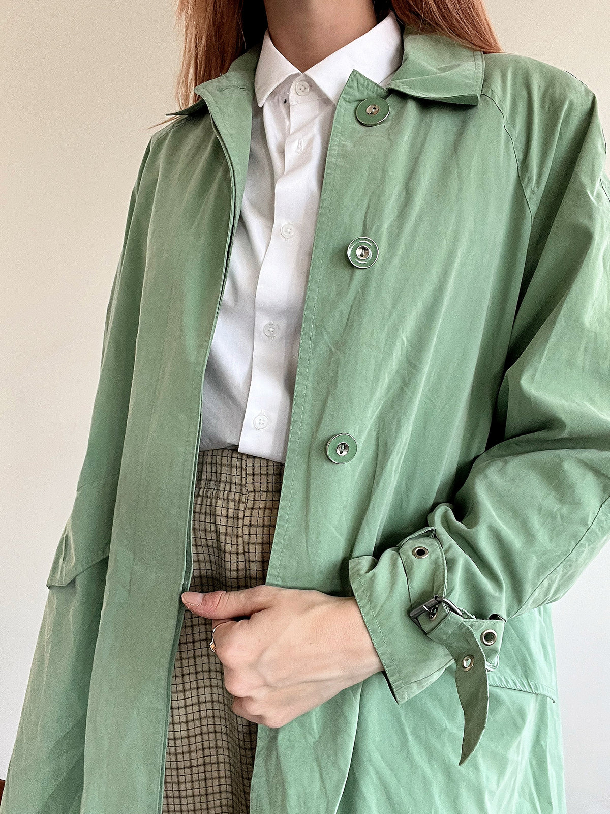 Trench coat vintage vert Clair M oversized