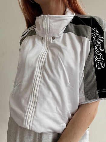 Gilet jogging vintage blanc et gris Adidas M