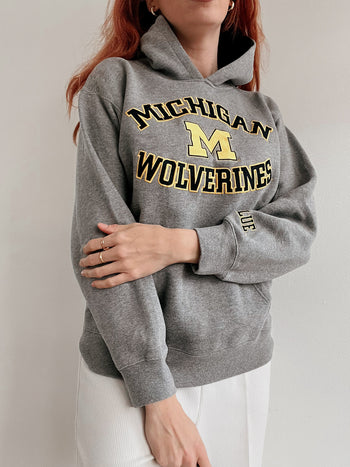 Pull vintage américain gris Clair Michigan M