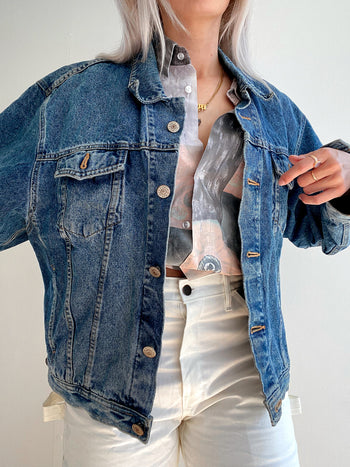 Veste en jeans vintage bleue L