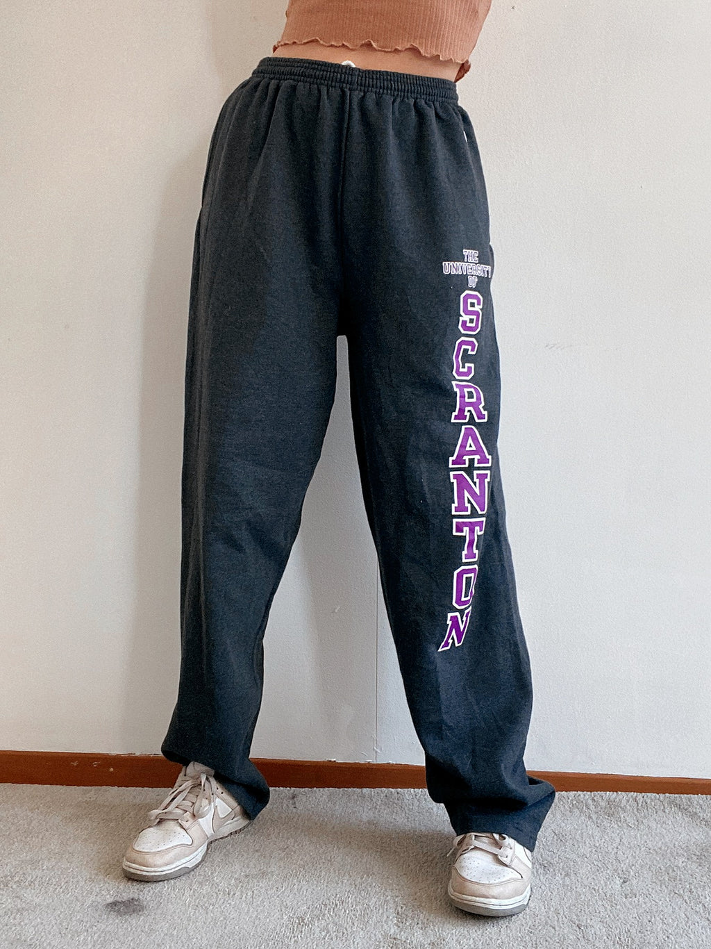Vintage graue und lila Jogginghose XL