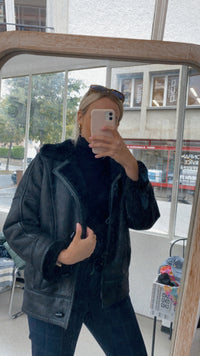 Manteau mouton retourné noir S/M