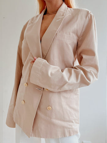 Veste blazer vintage rose clair oversized L