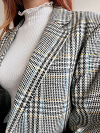 White and blue jacket with orange collar Adidas XL