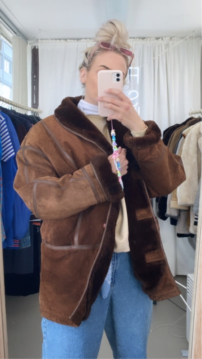 Veste marron mouton retourné m/L