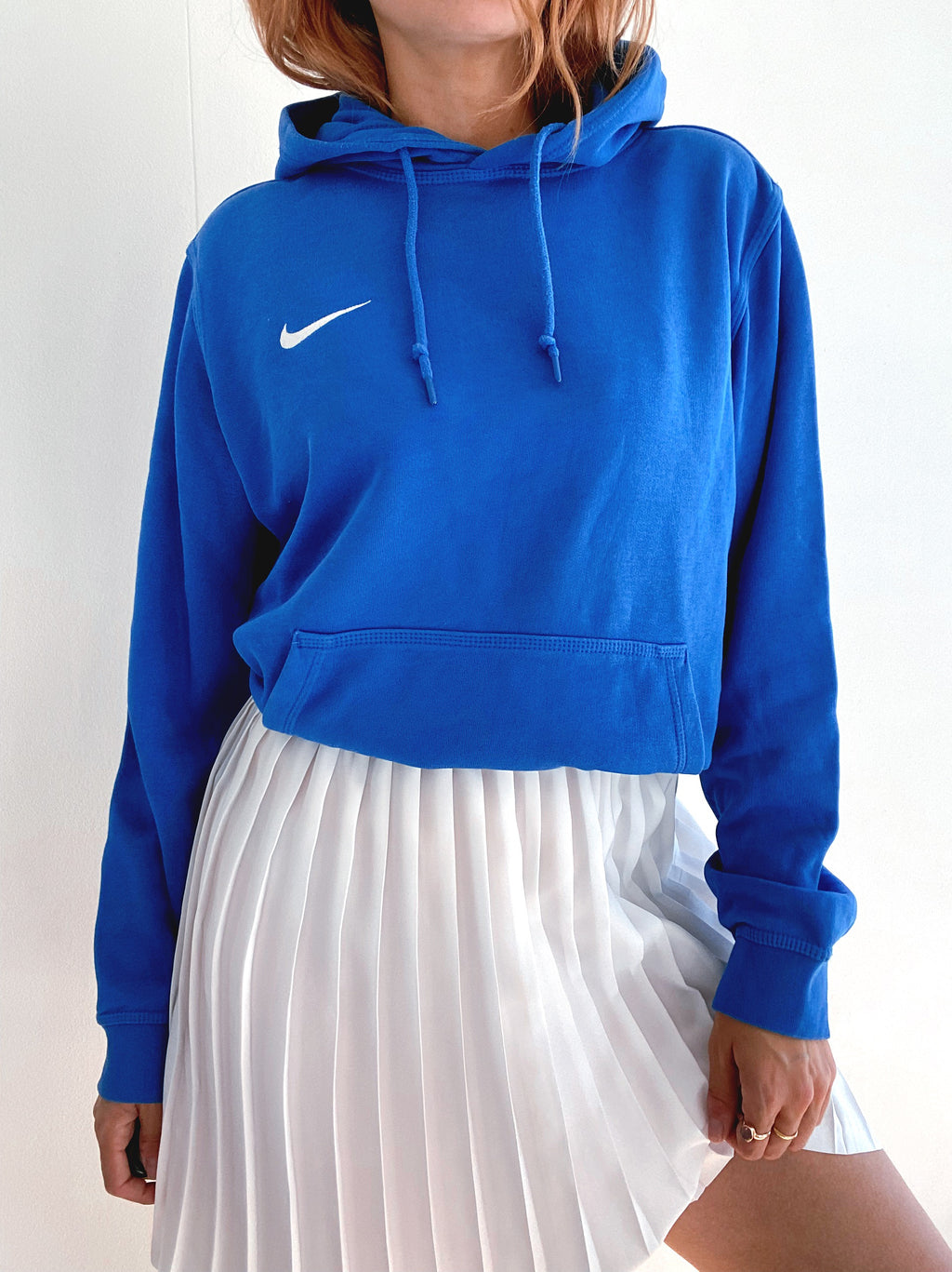 White and blue jacket with orange collar Adidas XL