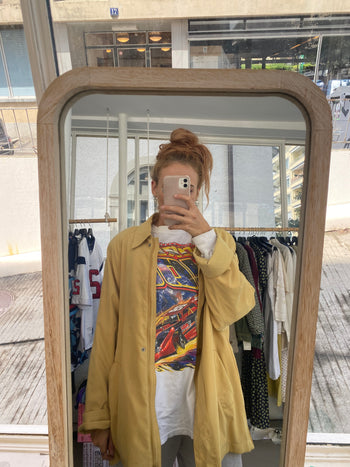 Veste jaune style trench oversized L