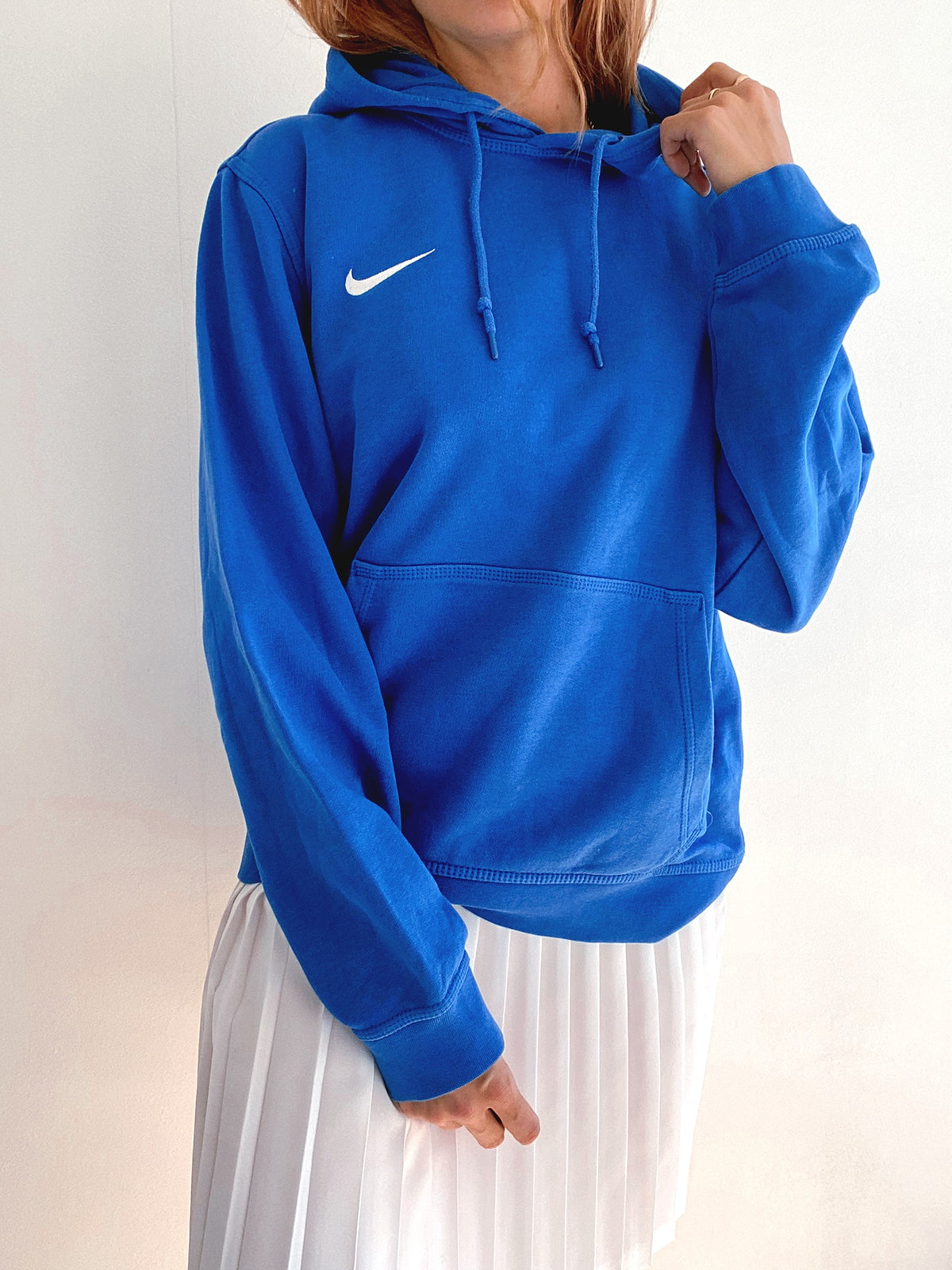 White and blue jacket with orange collar Adidas XL