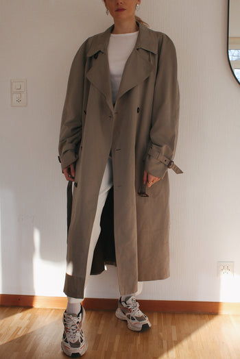 Brown checkered 70/80s trench coat