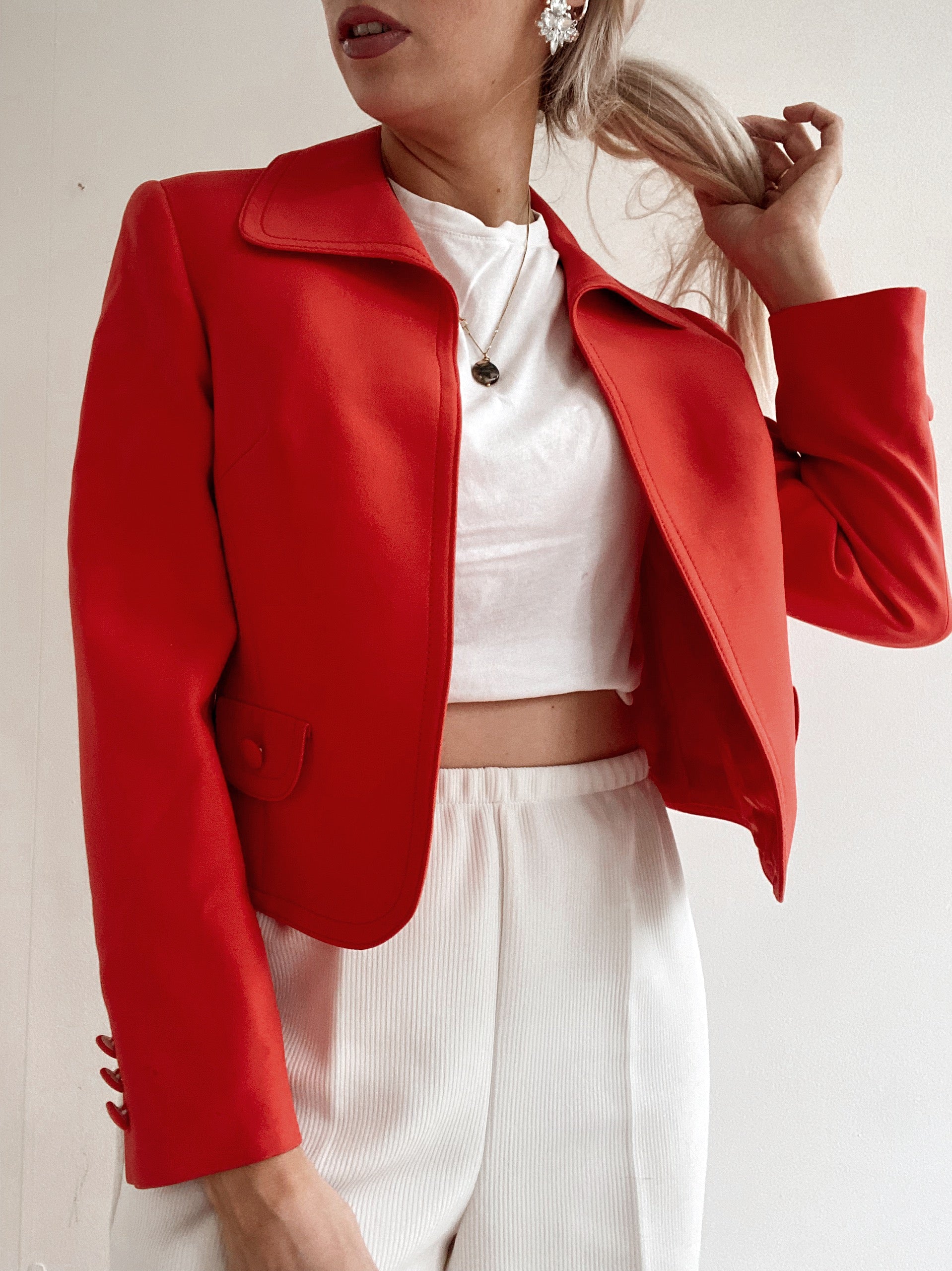 Veste vintage rouge  courte  M