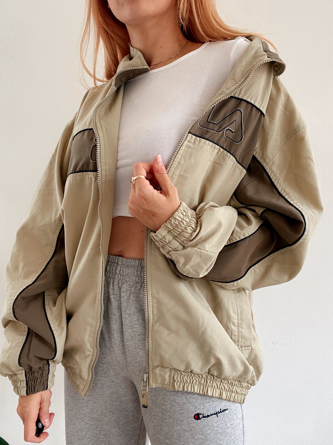 Veste de jogging vintage beige Fila XL