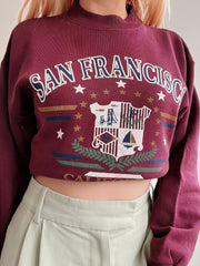 Pull vintage américain bordeaux San Francisco M