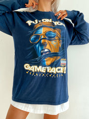 T-shirt à manches longues vintage USA bleu foncé XL