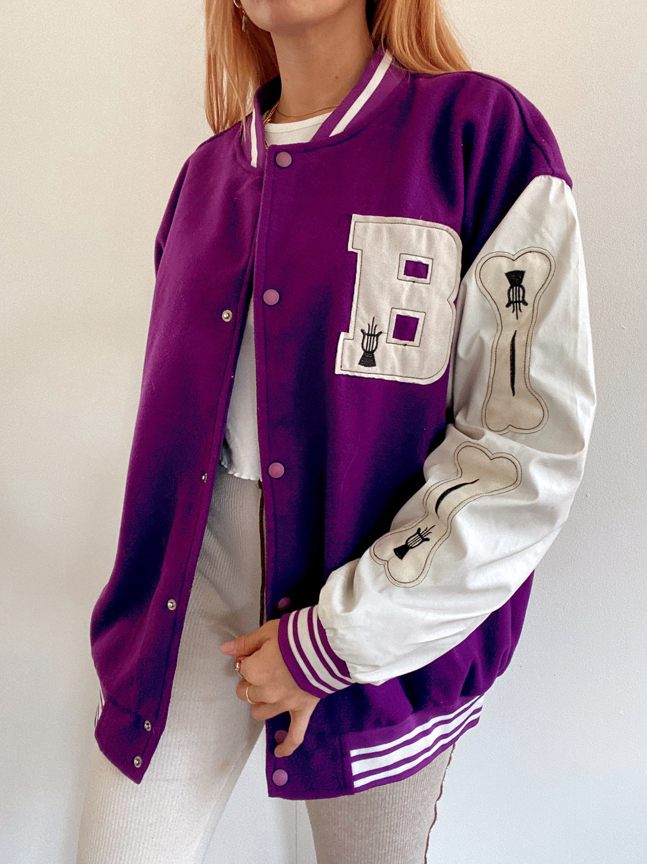 Veste bomber vintage violette XL