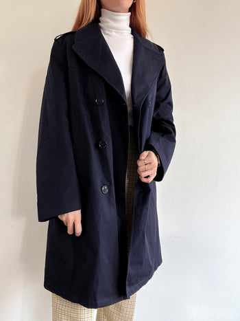 Trench coat vintage bleu foncé M