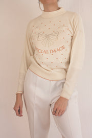 Cremefarbener Vintage-Pullover Special Image XS
