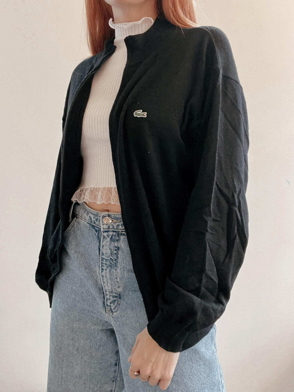 Jacket vintage Lacoste avec zip noir