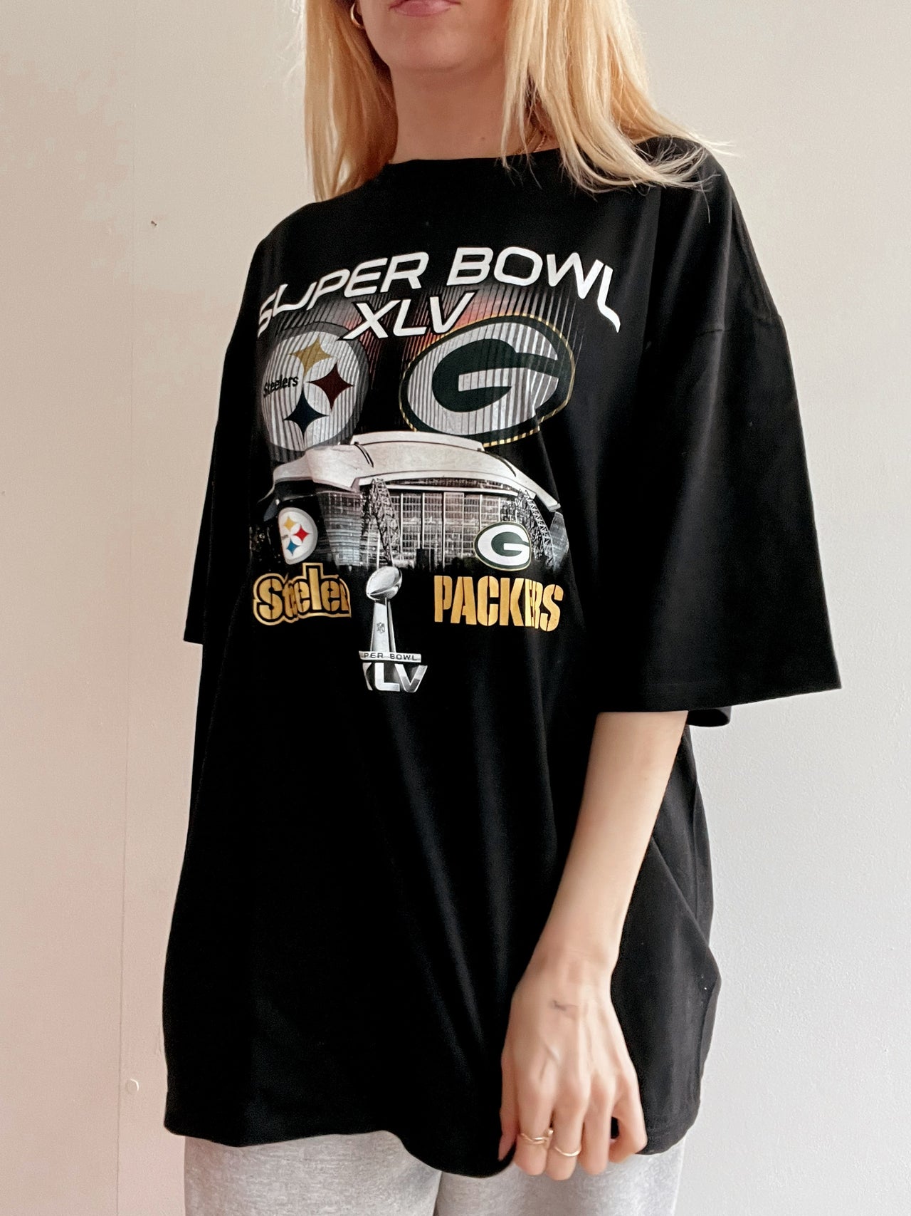 T-shirt vintage américain noir NFL XXL