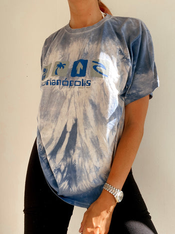 T-shirt tie and dye USA bleu clair S