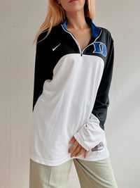 White and blue jacket with orange collar Adidas XL