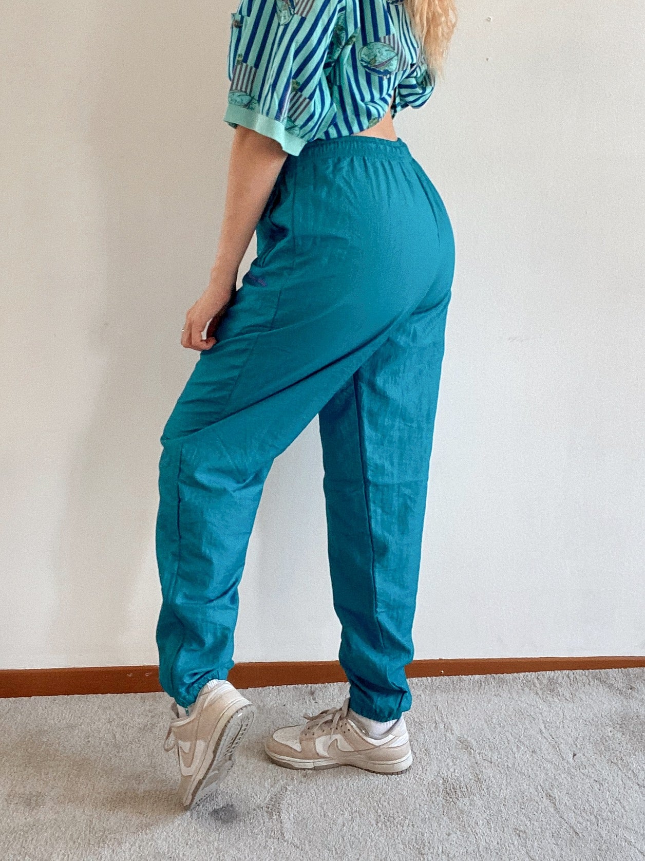 Pantalon de jogging vintage vert turquoise M