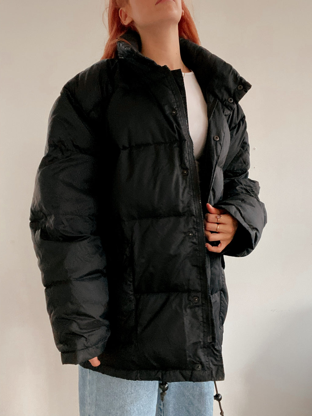 Veste doudoune vintage en plume noire  L