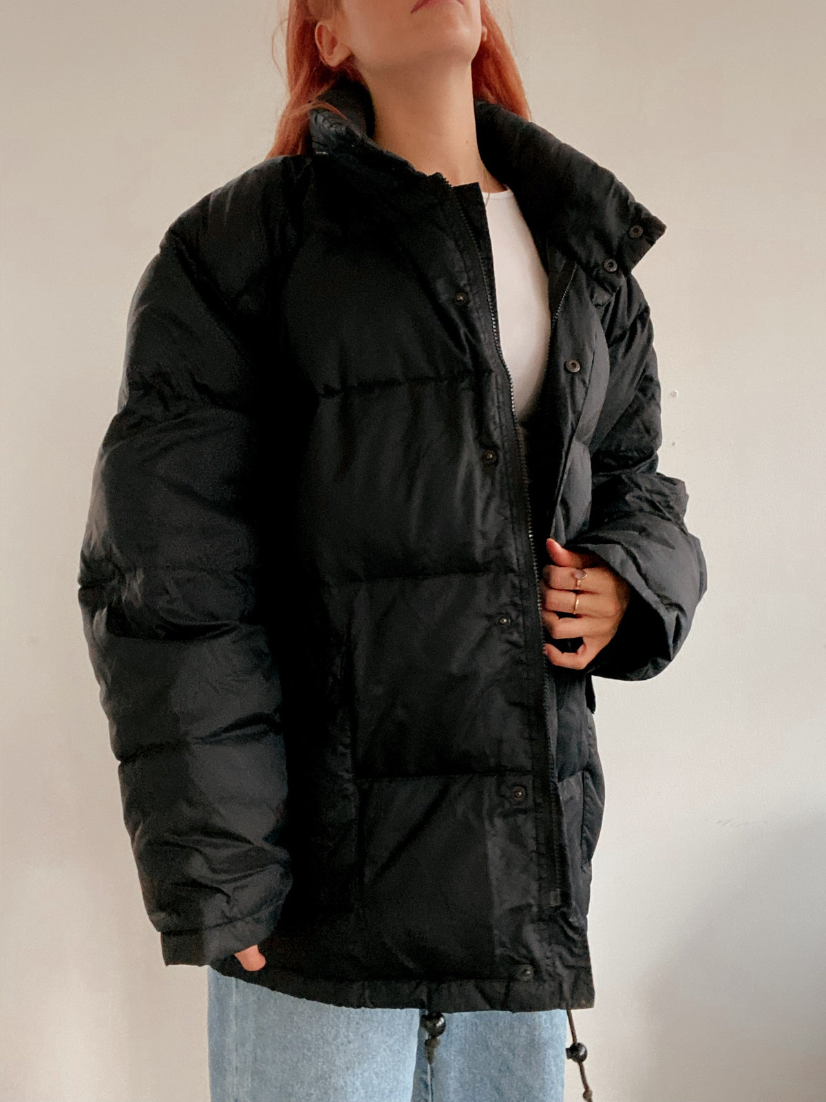 Veste doudoune vintage en plume noire  L