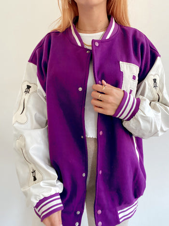 Veste bomber vintage violette XL