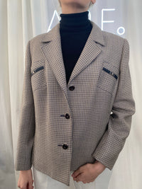 Veste Blazer vintage bleu/beige/blanc M/L