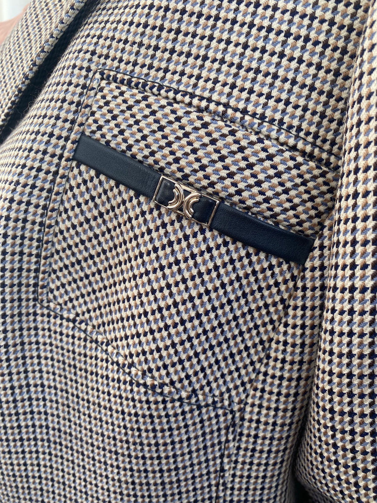 Veste Blazer vintage bleu/beige/blanc M/L