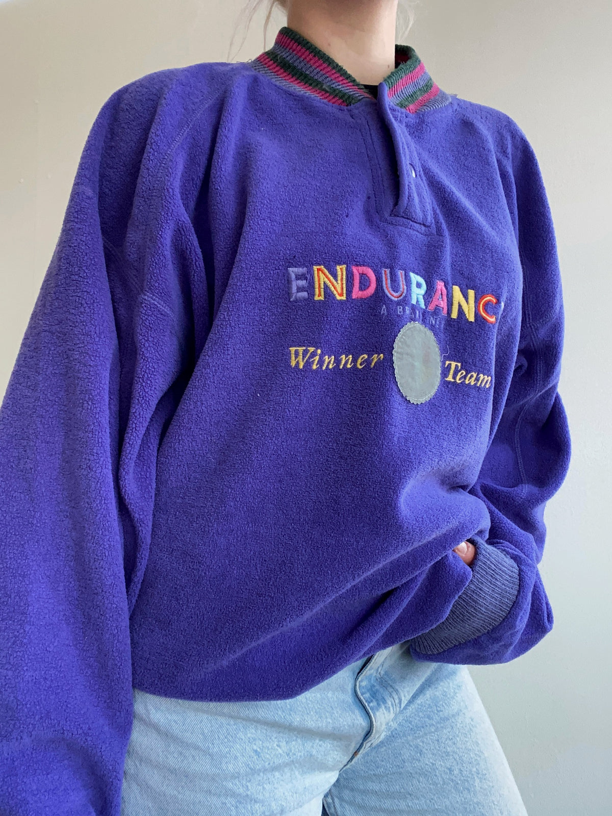 XL blue fleece sweater
