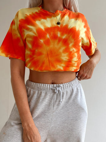 T-shirt vintage orange et jaune tie and dye M