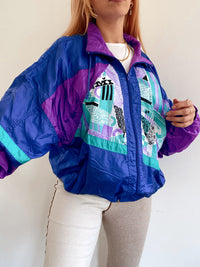 Vintage türkis lila Joggingjacke L
