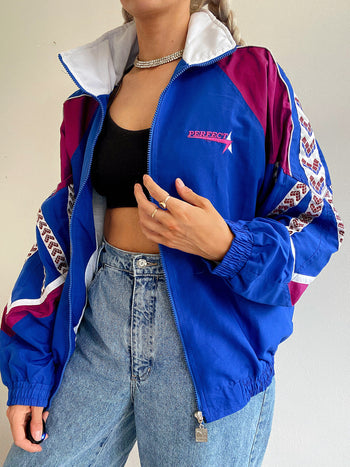 Veste de jogging vintage bleue oversized