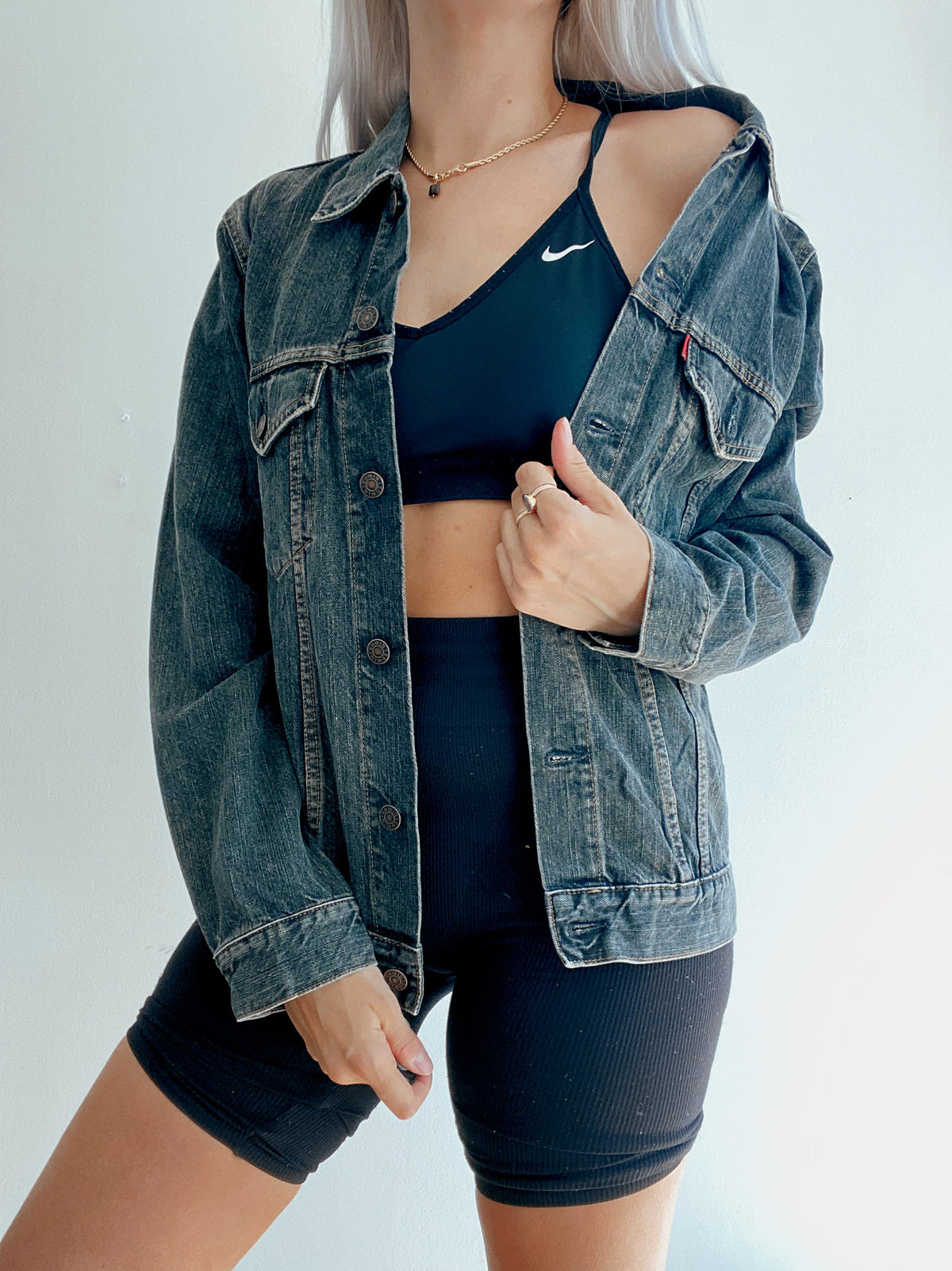 Veste en jeans vintage grise