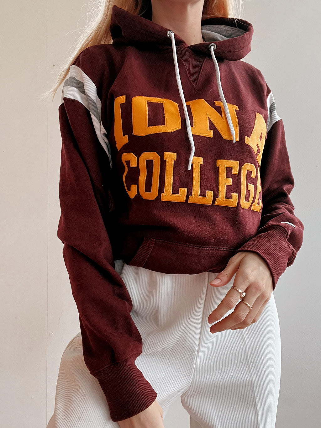White and blue jacket with orange collar Adidas XL