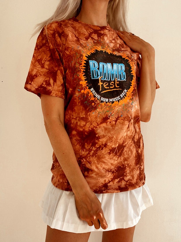 T-shirt vintage tie and dye brun S