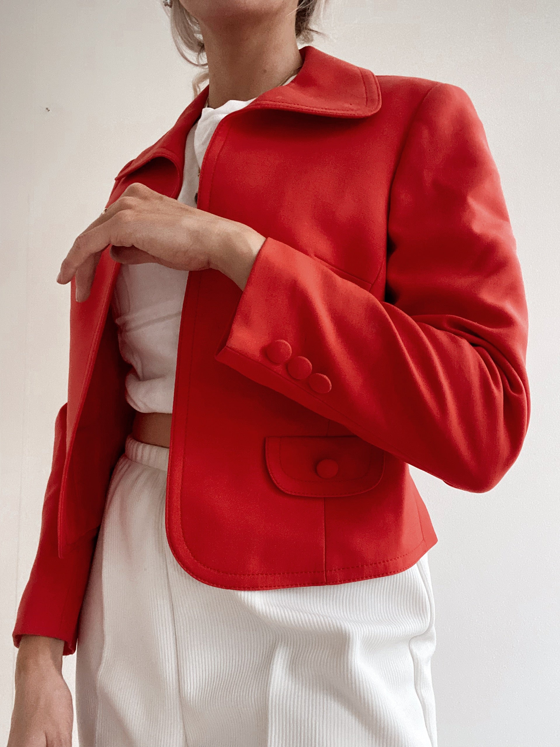 Veste vintage rouge  courte  M