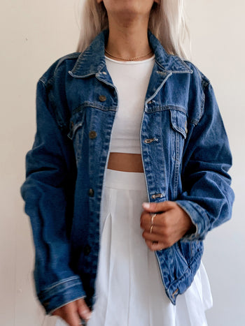 Blaue Vintage-Jeansjacke