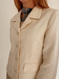 White and blue jacket with orange collar Adidas XL