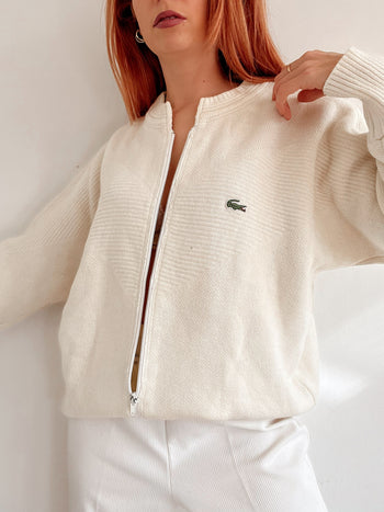 Jacket vintage Lacoste Blanche crème en laine