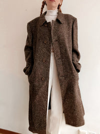 Vintage brauner Wollmantel XL
