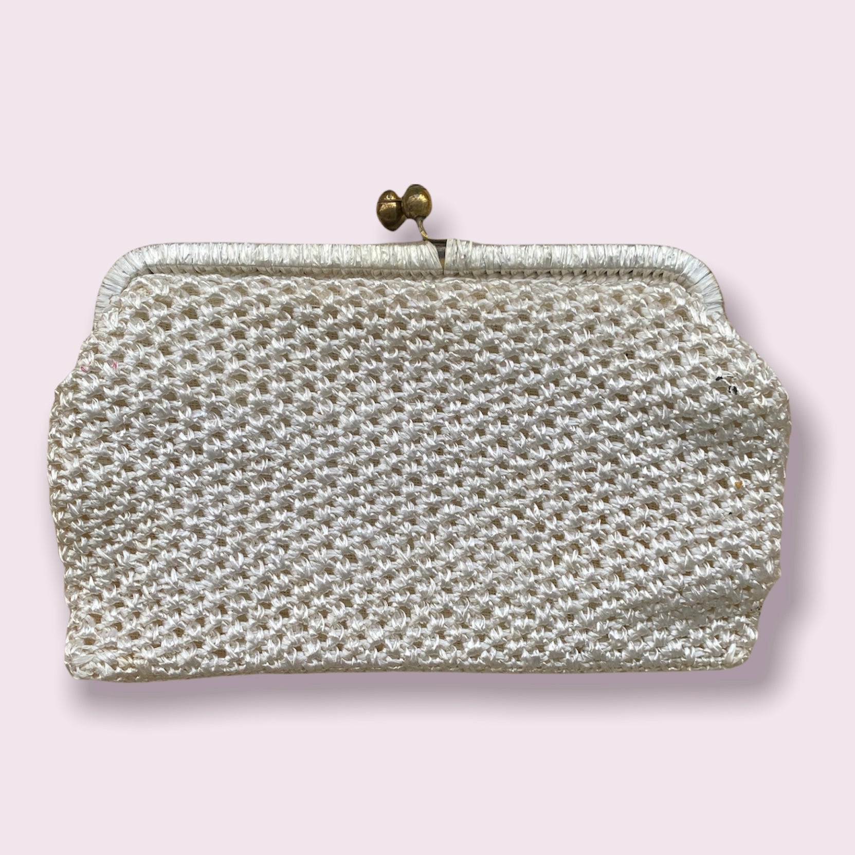 Glänzende Mini-Clutch aus weißem Mesh