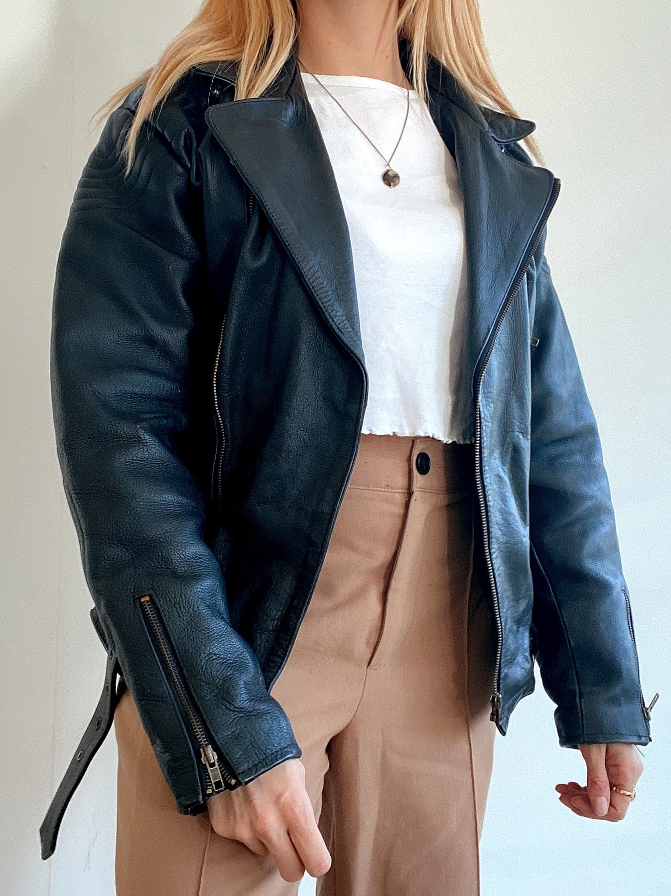 White and blue jacket with orange collar Adidas XL