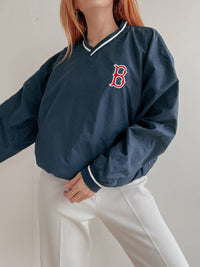 White and blue jacket with orange collar Adidas XL