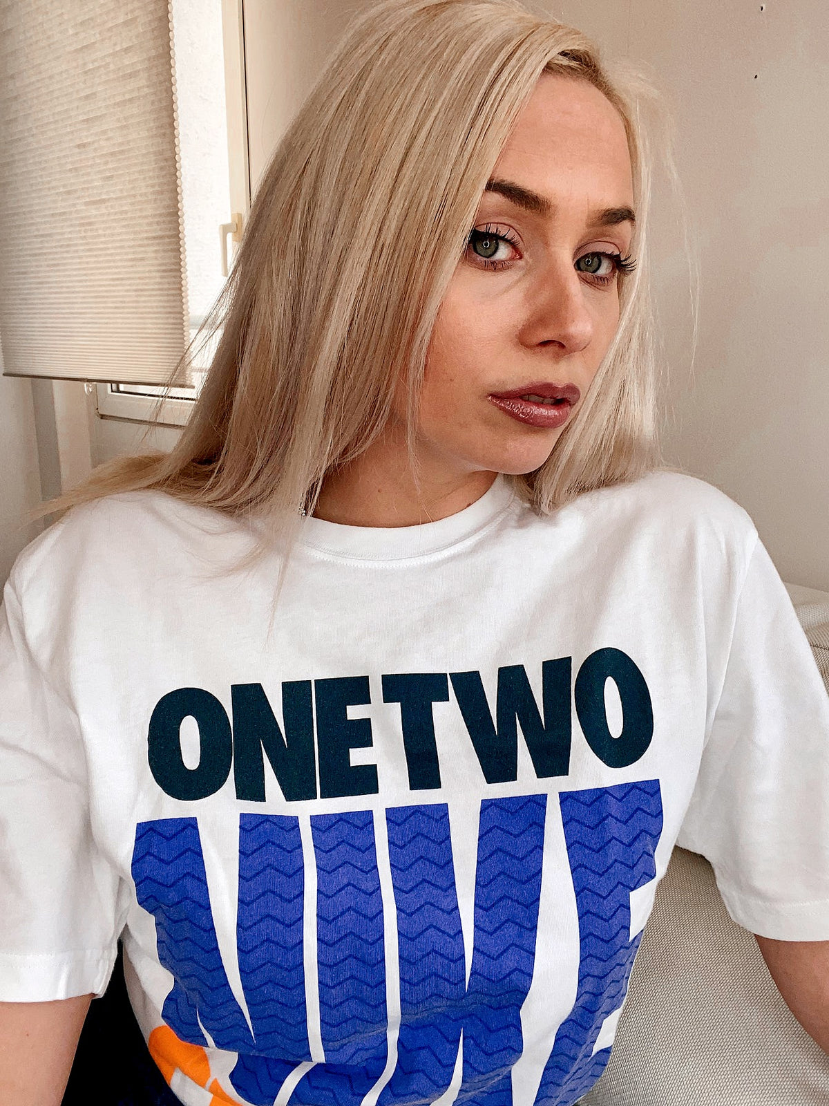Weißes „One Two Nike“ T-Shirt Nike L